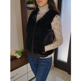 Ashley Szőrmés Mellény Fekete L